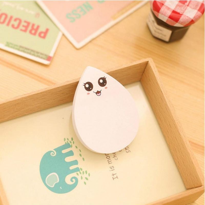 5 PCS Water Drop Sticky Posts Message Sticker Cute Smiley Face N Times Post (Look)