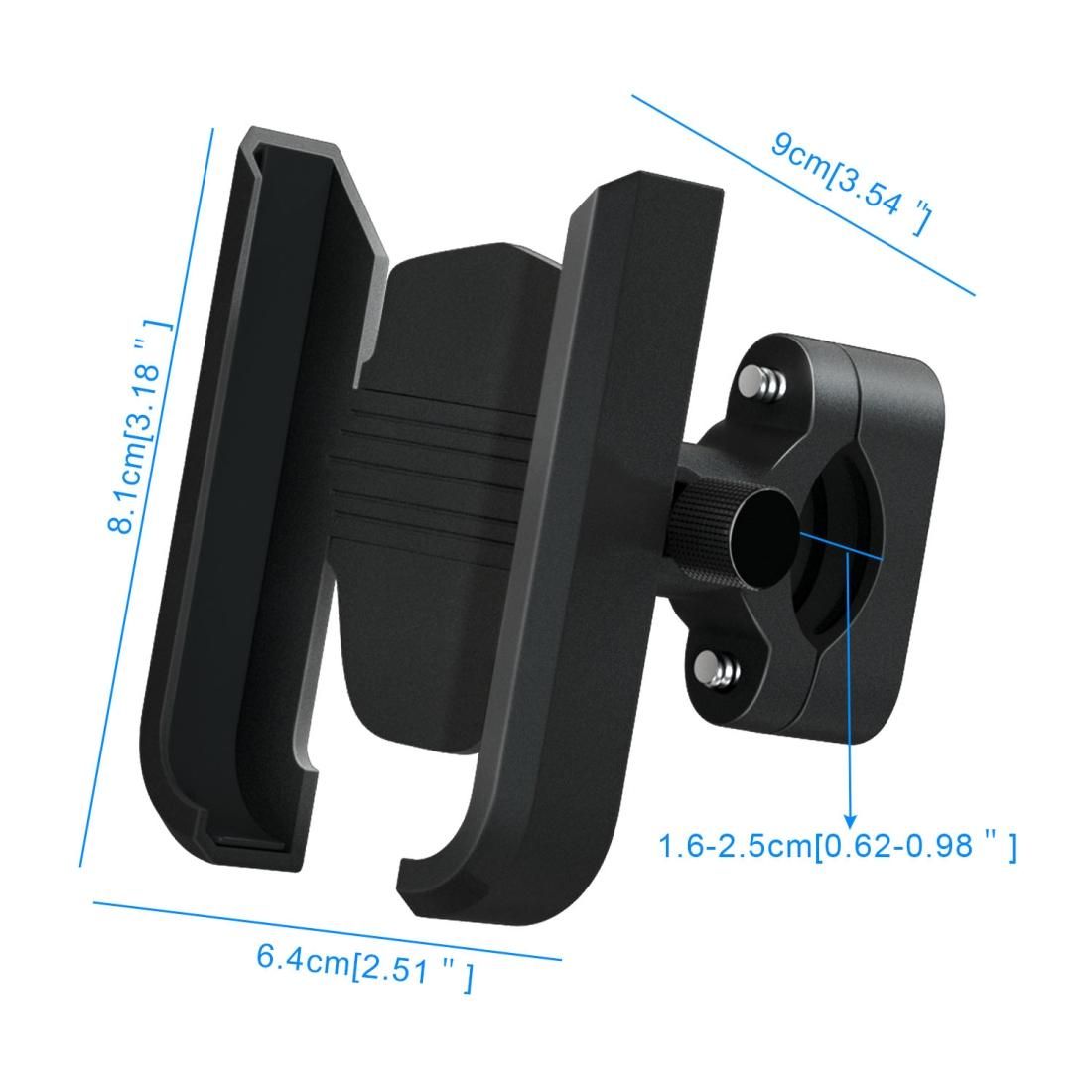 CS-1068A1 Motorcycle Aluminum Alloy Mobile Phone Holder Bracket, Handlebar Version (Black)