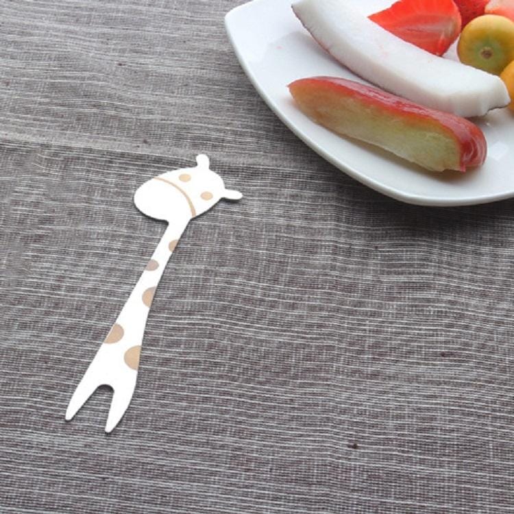 5 PCS Stainless Steel Cartoon Animal Fruit Fork (304 Giraffe Fork)
