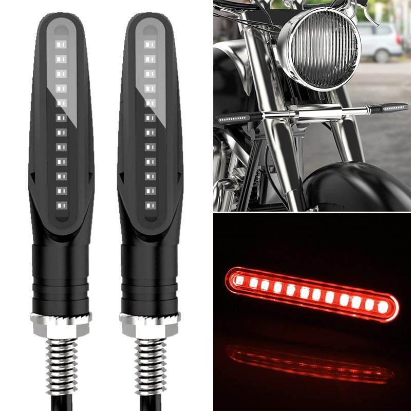2 PCS D12V / 1W Motorcycle LED Waterproof Side Lights Turn Signal Light (Red Light)