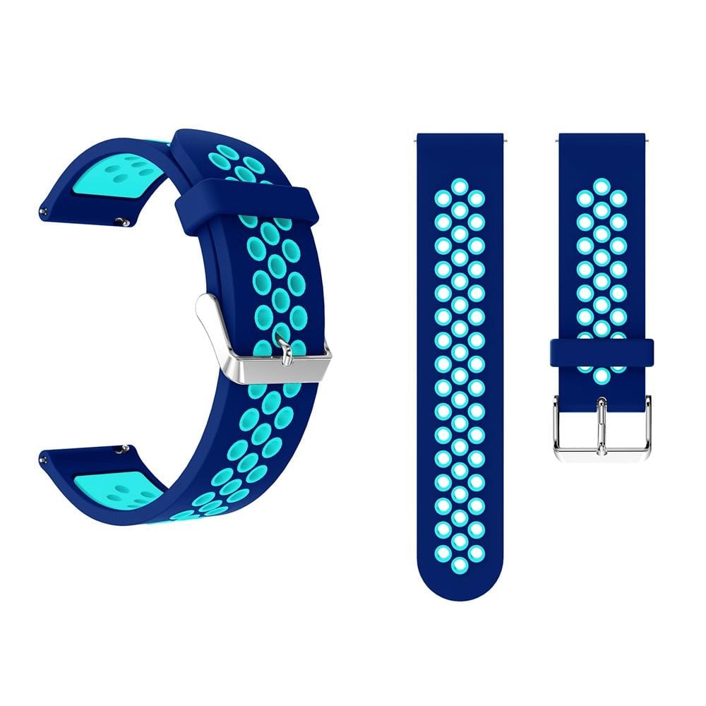 Metal Buckle Two-color Round Hole Silicone Wrist Strap Watch Band for Galaxy Watch Active 20mm (Style13)