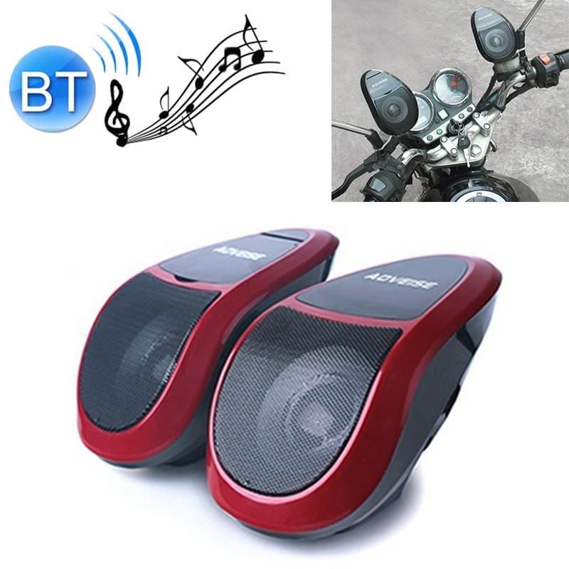 AOVEISE MT493 12V Multi-functional Waterproof Motorcycle Bluetooth Modified Audio Amplifier with Lamp, Support FM & Wired Control (Red Black)