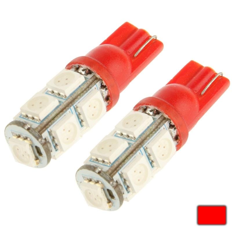 T10 Green 9 LED 5050 SMD Car Signal Light Bulb (Red)