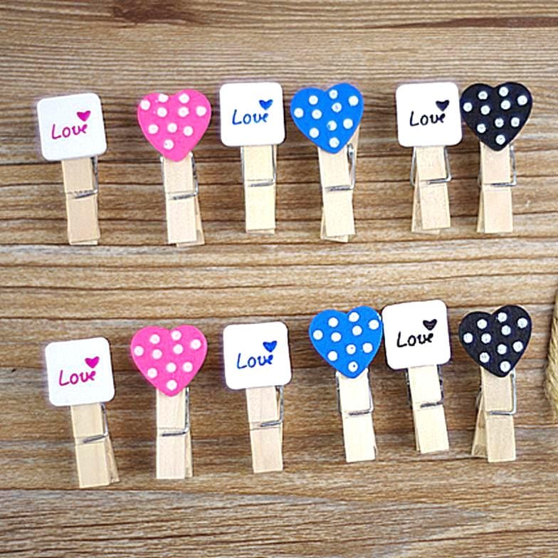 2 Sets Wooden Photo Clips Note Sticks Snack Seals