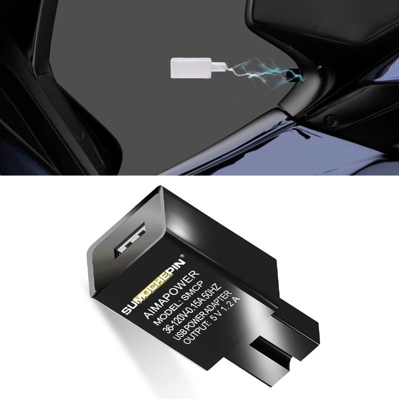 Electrical Motorcycle 36-120V 1.2A USB Mobile-phone Charger Adapter (Black)