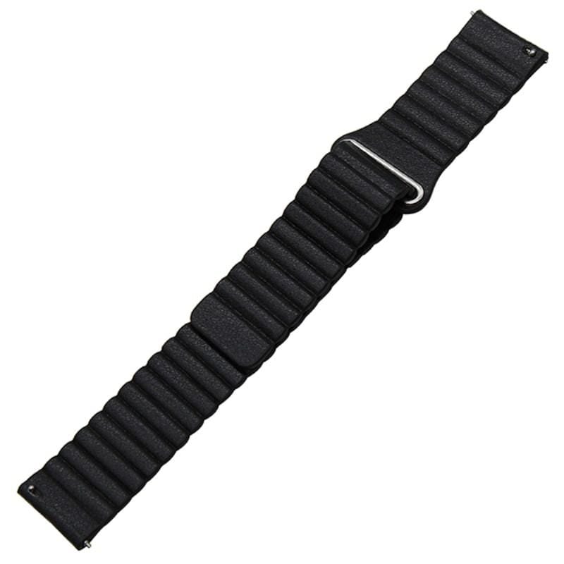 Suitable For Samsung Gear S2 / Active2 Smart Watch Strap Universal 20mm Magnetic Buckle Leather Replacement Wrist Strap (Dark brown)