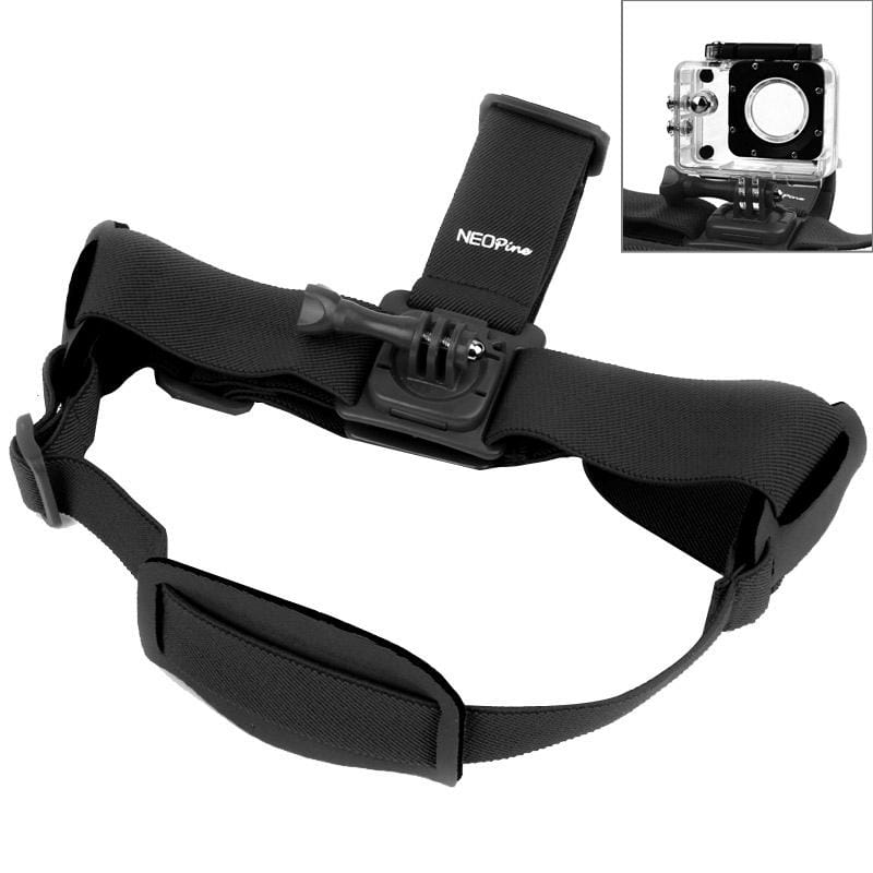 NEOpine GHS-2 Adjustable Action Camera Fixed Head Strap for GoPro HERO4 /3+ /3 /2 /1, Xiaomi Yi Sport Camera (Black)