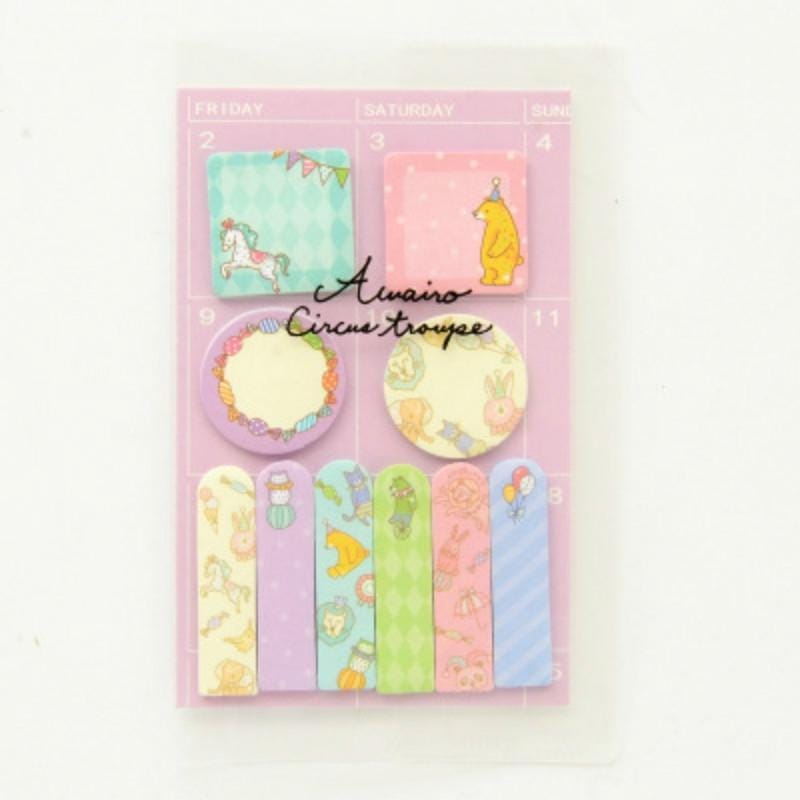 2 PCS Creative Cute Cartoon Week Plan N Times Post Sticky Note Pocket Account Accessories Free Stickers (Purple)