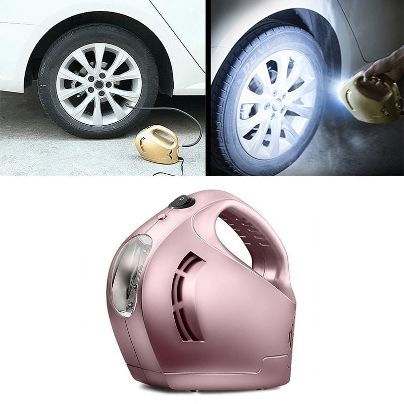 DC 12V 100W Four In One Portable  Car Tire Pump Inflatable Pump (Rose Gold)