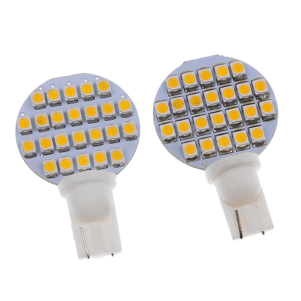 1 Pair Car 12V T10 3528 24LED Interior Roof Light Lamp 2800~3200K Warm White