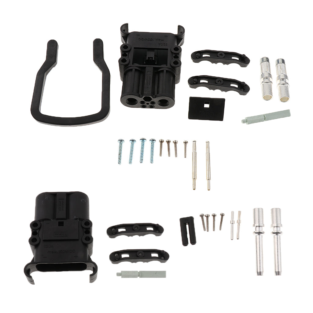 1 Pair Male Female Wire Power Connector Terminal Kit Heavy Duty Black