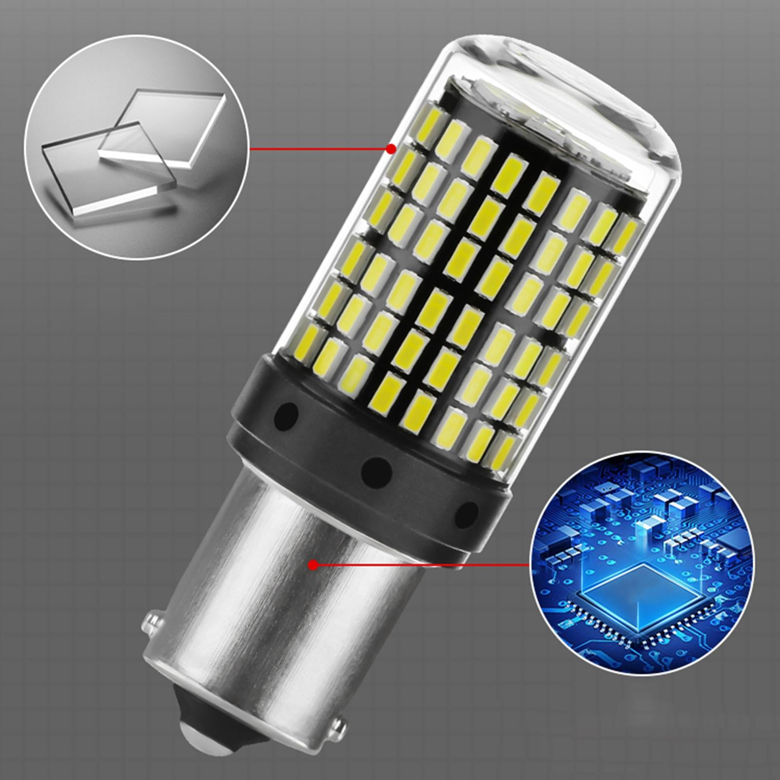 144SMD LED Car Brake Bulb 1200LM 6000K for Tail Light 150 Angle  1156 White