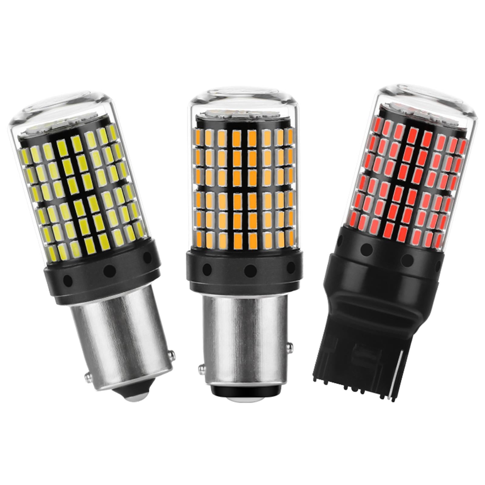 144SMD LED Car Brake Bulb 1200LM 6000K for Tail Light T20  7440 White