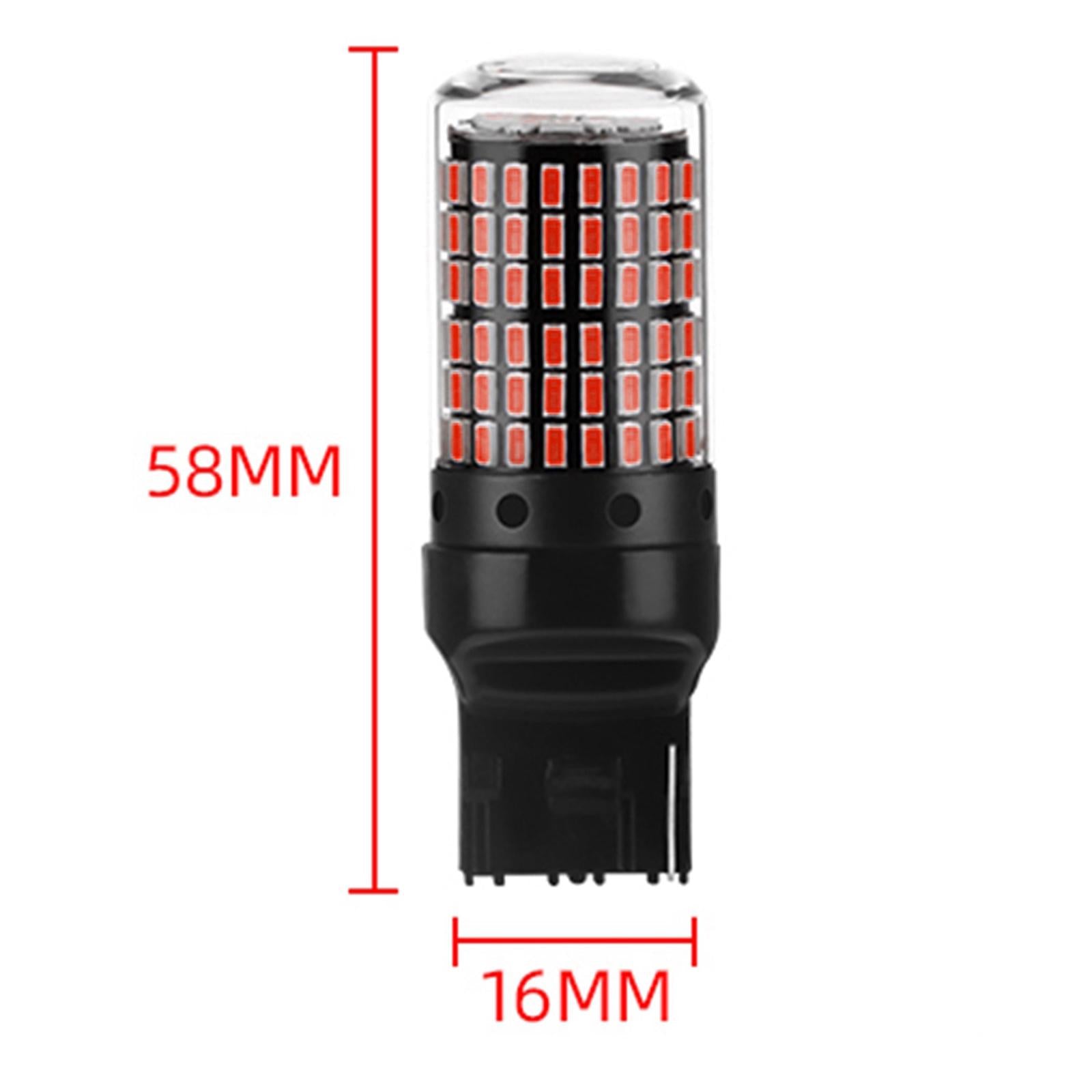 144SMD LED Car Brake Bulb 1200LM 6000K for Tail Light T20  7440 Red