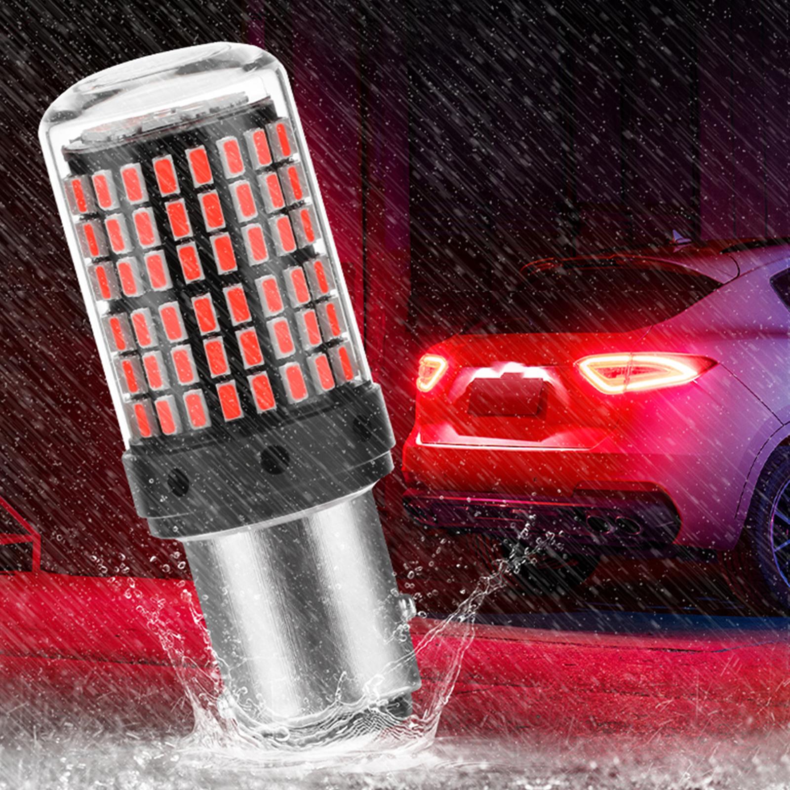 144SMD LED Car Brake Bulb 1200LM 6000K for Tail Light T20  7440 Red