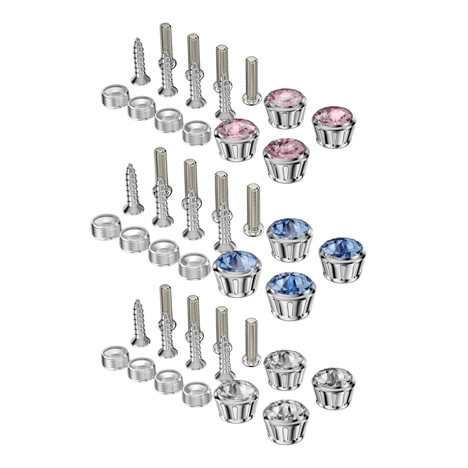 16 Pcs Car Anti Theft License Plate Fixing Screws Bolts for Tag Frames White