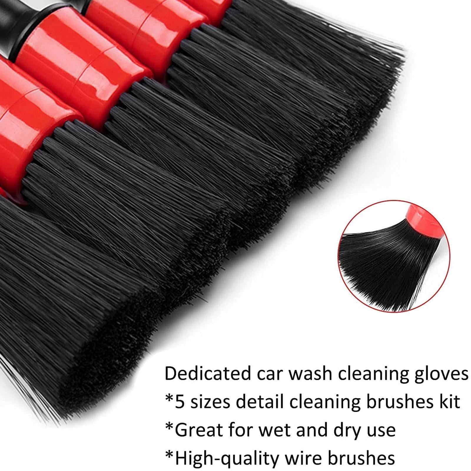 17 Pieces Car Detailing Brush Kit Wash Mitt Towels Fit for Air Vents Tire