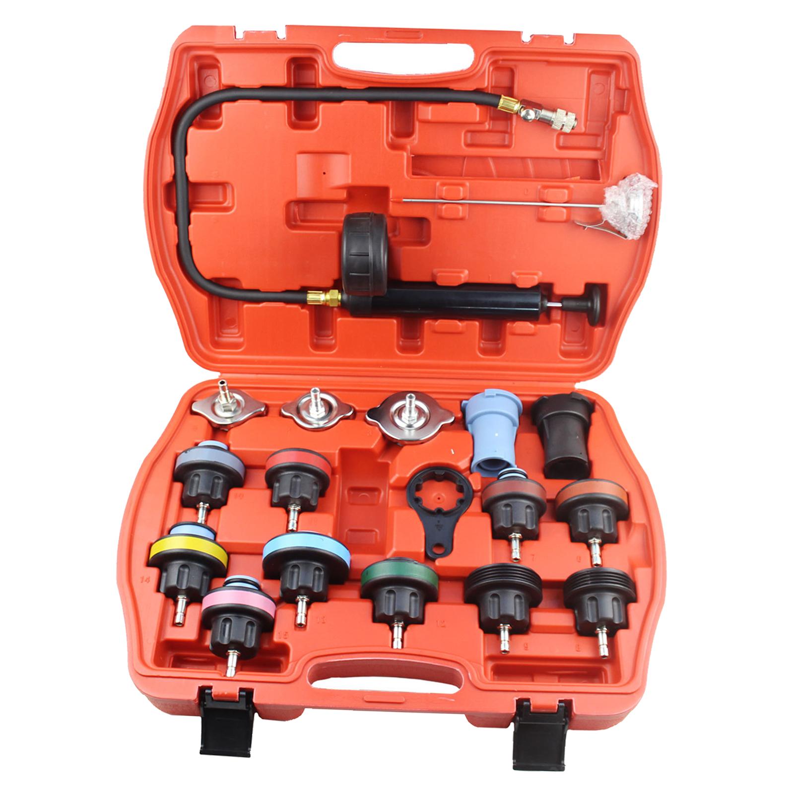 18Pcs Radiator Pressure Tester Tool Kit Universal for Most Car Vehicle