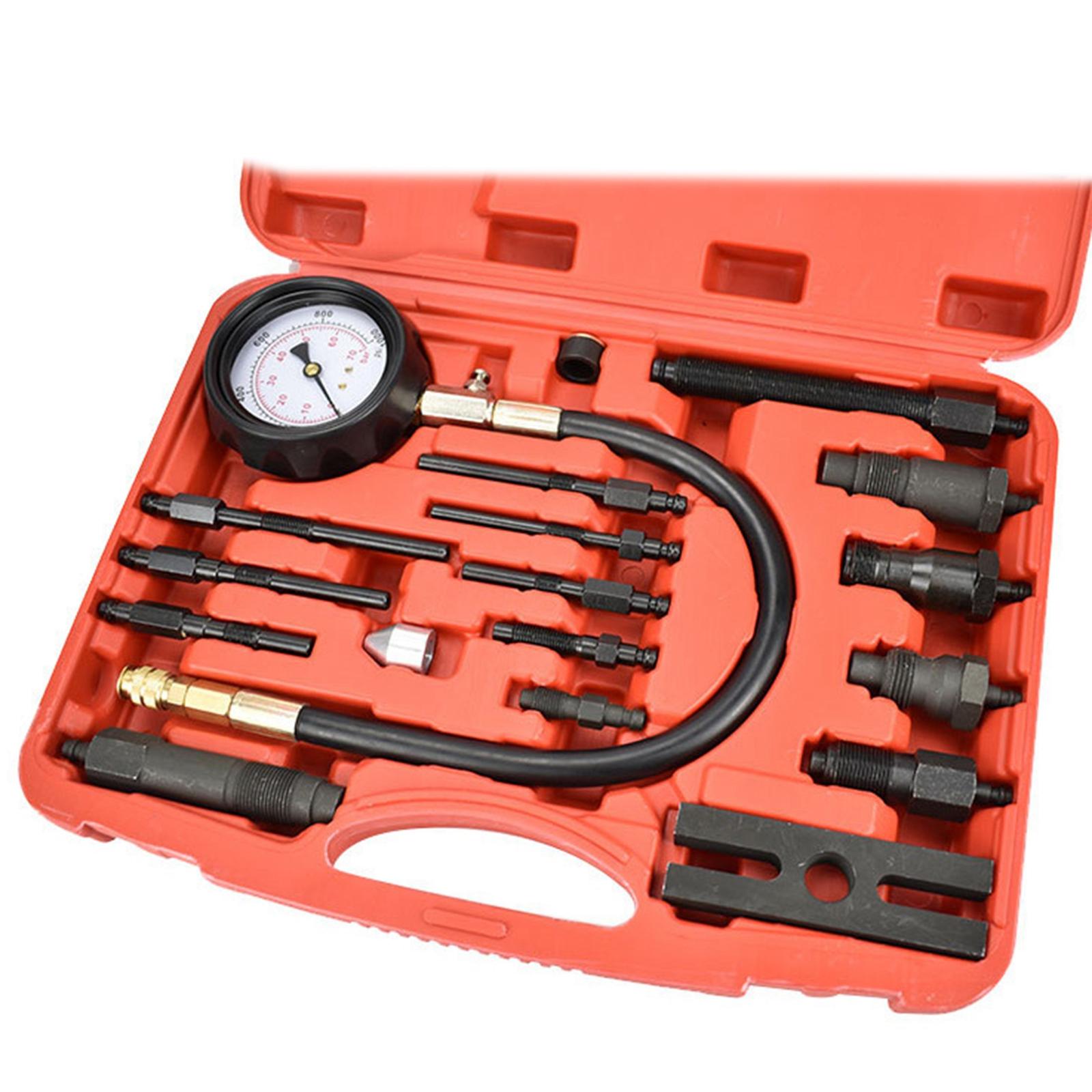 17 Pieces Diesel Engine Cylinder Compression Tester Tool Widely Application