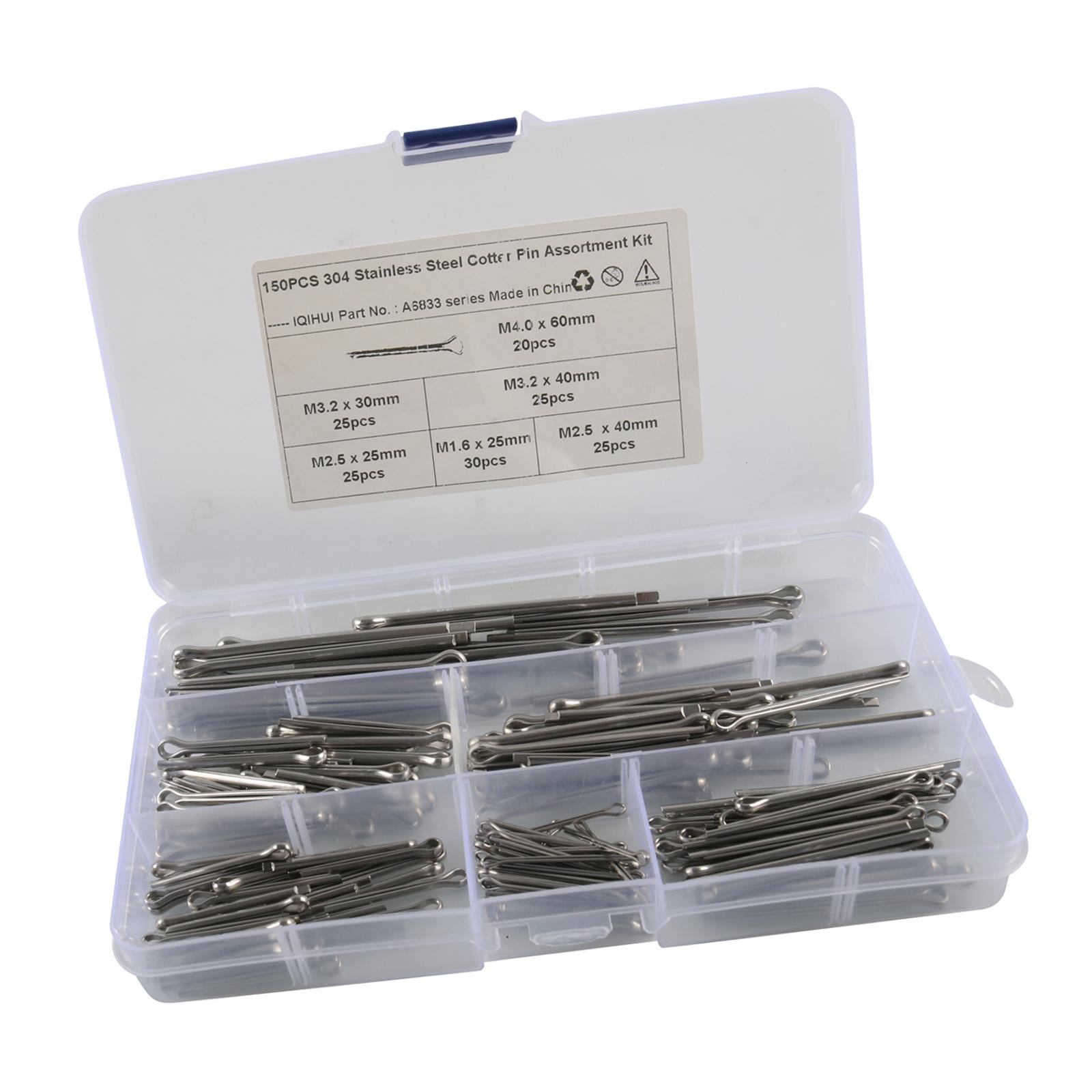 150 Pieces Cotter Pins Assortment Kit Positioning Pin Fit for Cars Trucks