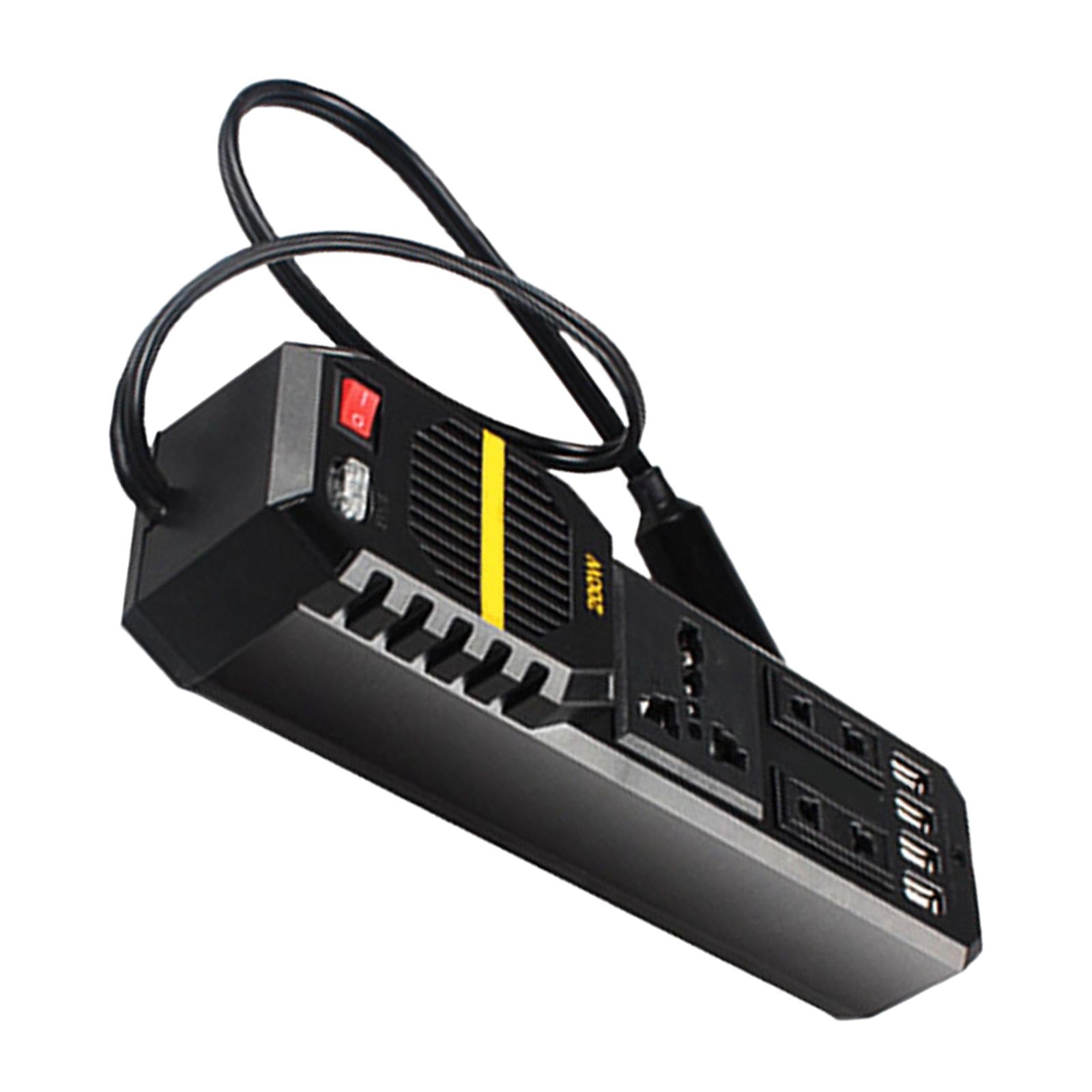 200W Car Power Inverter Fast Charging Car Port 4 USB Fit for Laptop Phone