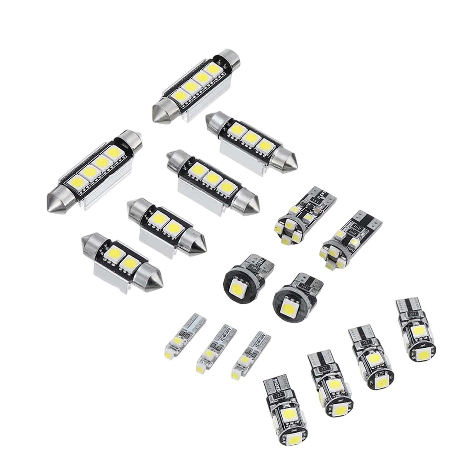 17x LED SMD Bulb Kit 6000K for Car Interior Easy Installation Accessory