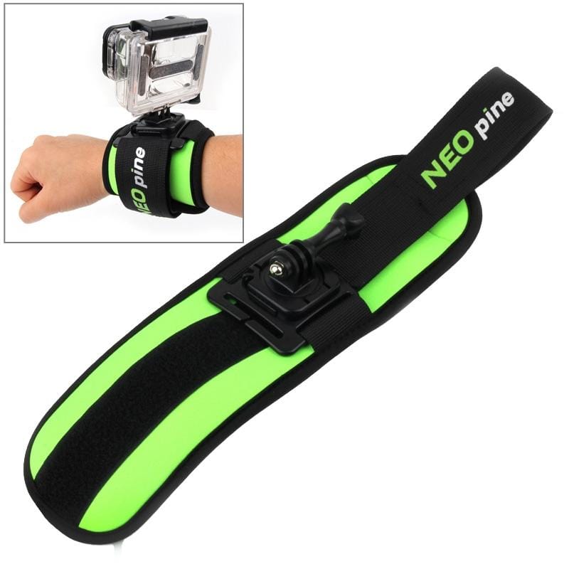 NEOpine GWS-5 Sports Diving Wrist Strap Mount Stabilizer 360 Degree Rotation for GoPro  NEW HERO /HERO6   /5 /5 Session /4 Session /4 /3+ /3 /2 /1, Xiaoyi and Other Action Cameras (Green)