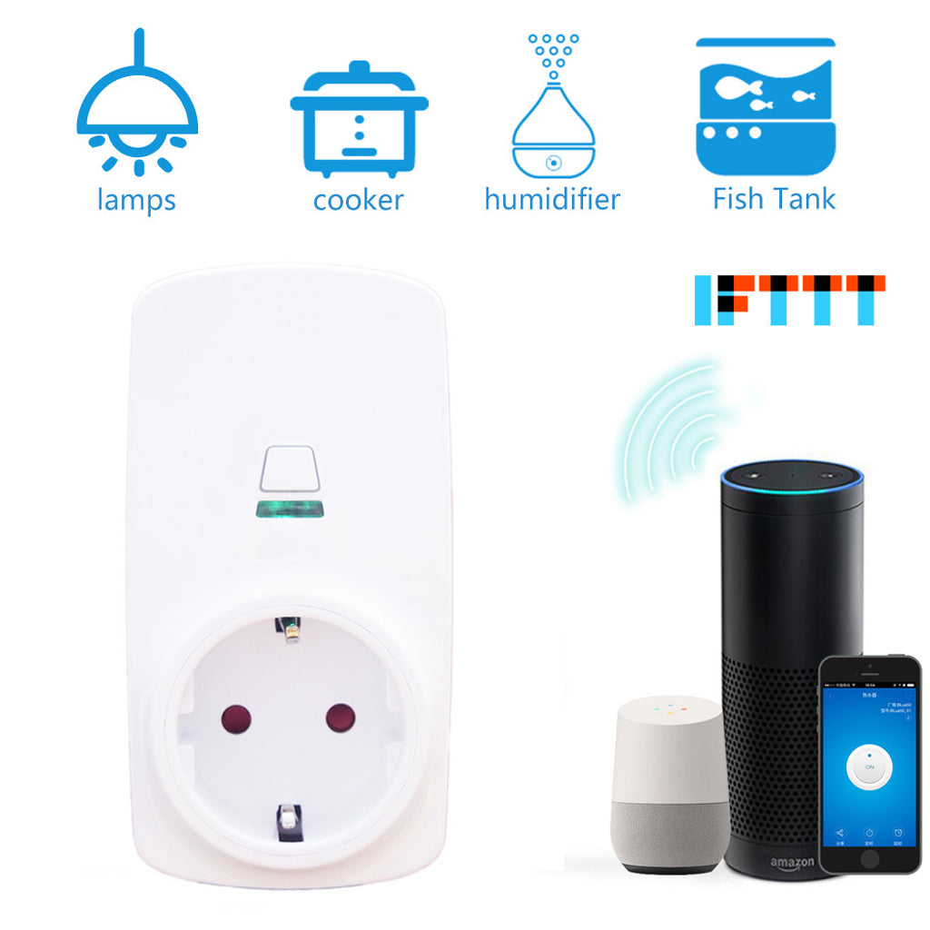 16A Wifi Smart EU Plug Power Socket Outlet APP Control For Google Home