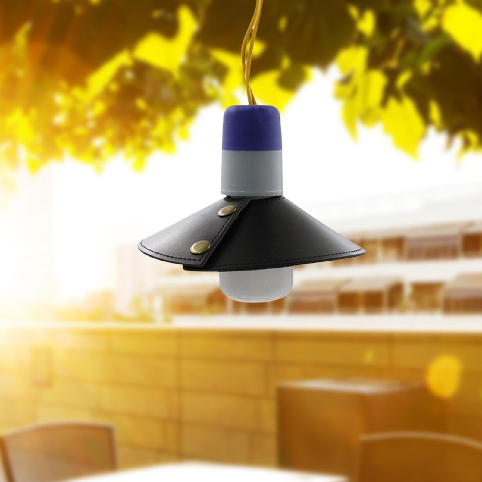 1 Set Leather Waterproof PU Durable Vintage Light Cover Lampshade for Home Black S