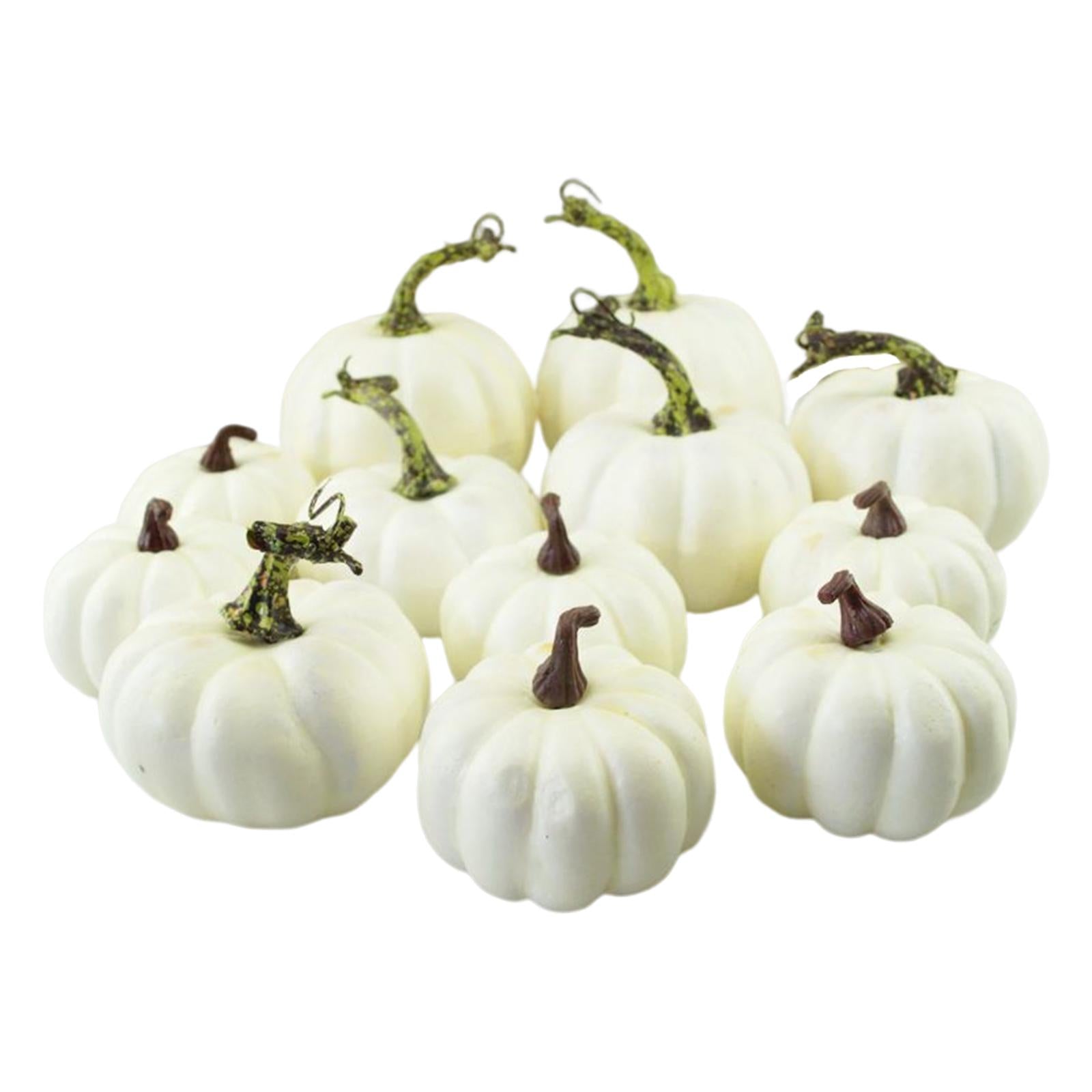 12x White Artificial Pumpkins Fall Crafts for Halloween Home