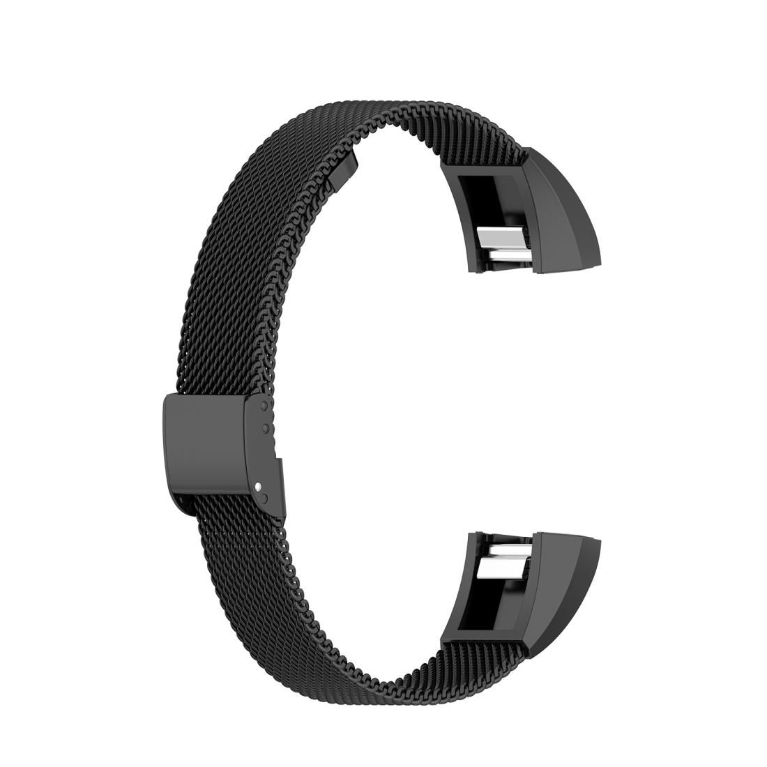 For Fitbit Alta / Alta HR / ACE Watch Button Mesh Metal Replacement Strap Watchband, Size:L (Colorful)