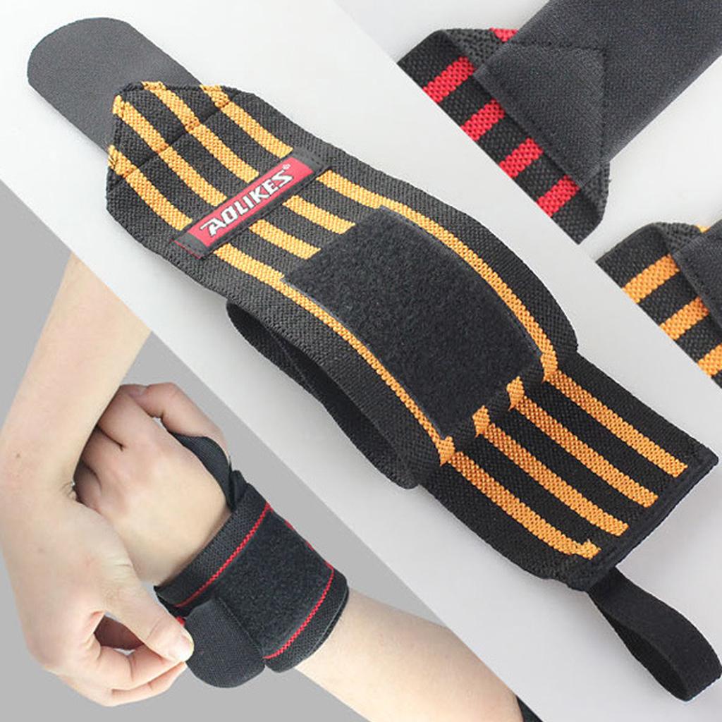 1Pc Gym Wristband Sports Wrist Hand Support Wrap Strap Guard Black + Red