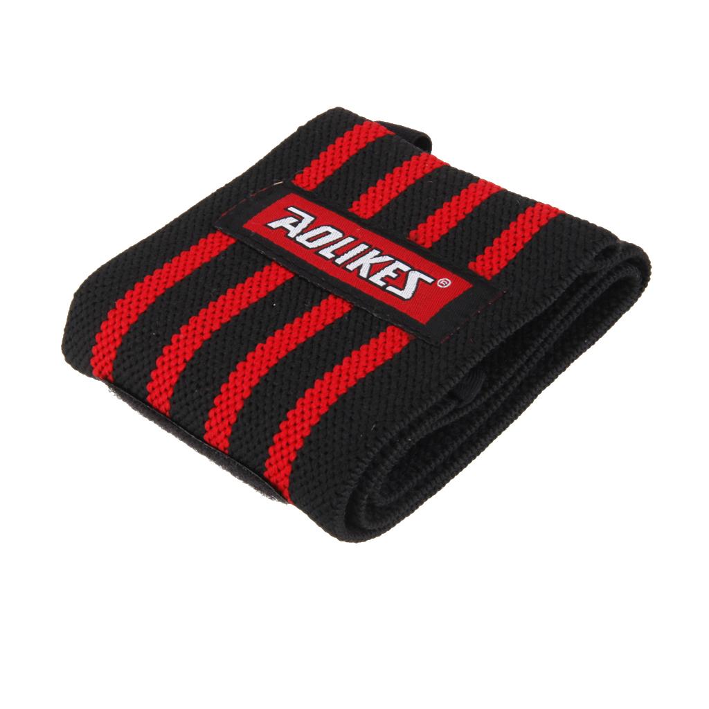 1Pc Gym Wristband Sports Wrist Hand Support Wrap Strap Guard Black + Red