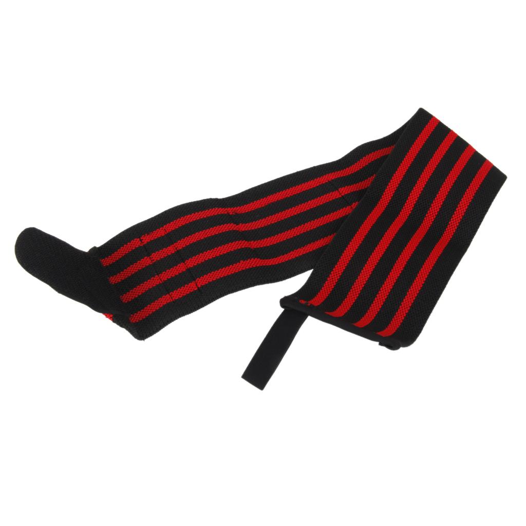 1Pc Gym Wristband Sports Wrist Hand Support Wrap Strap Guard Black + Red