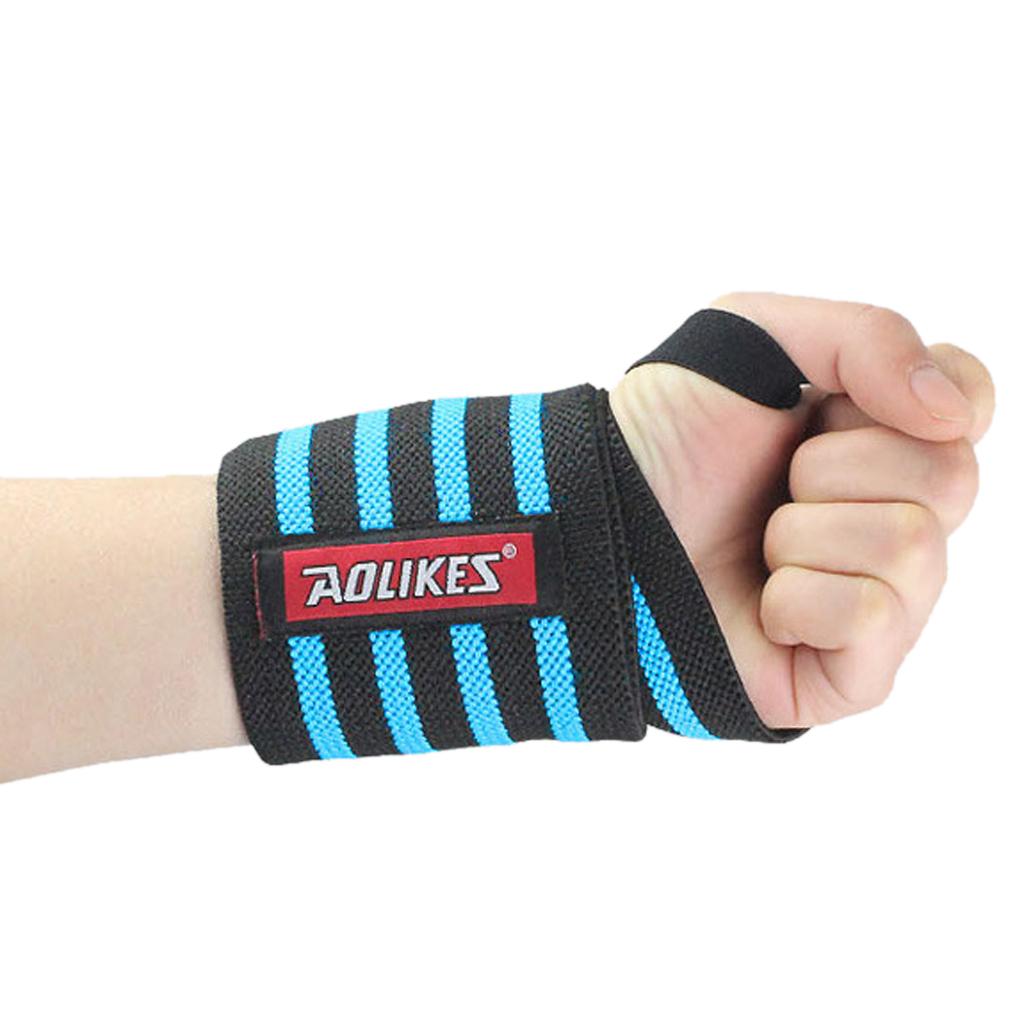 1Pc Gym Wristband Sport Wrist Brace Support Wrap Strap Guard Black Blue
