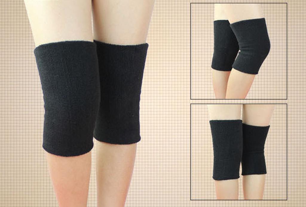 1 Pair Sports Elastic Leg Knee Support Brace Wrap Protectors  - Black
