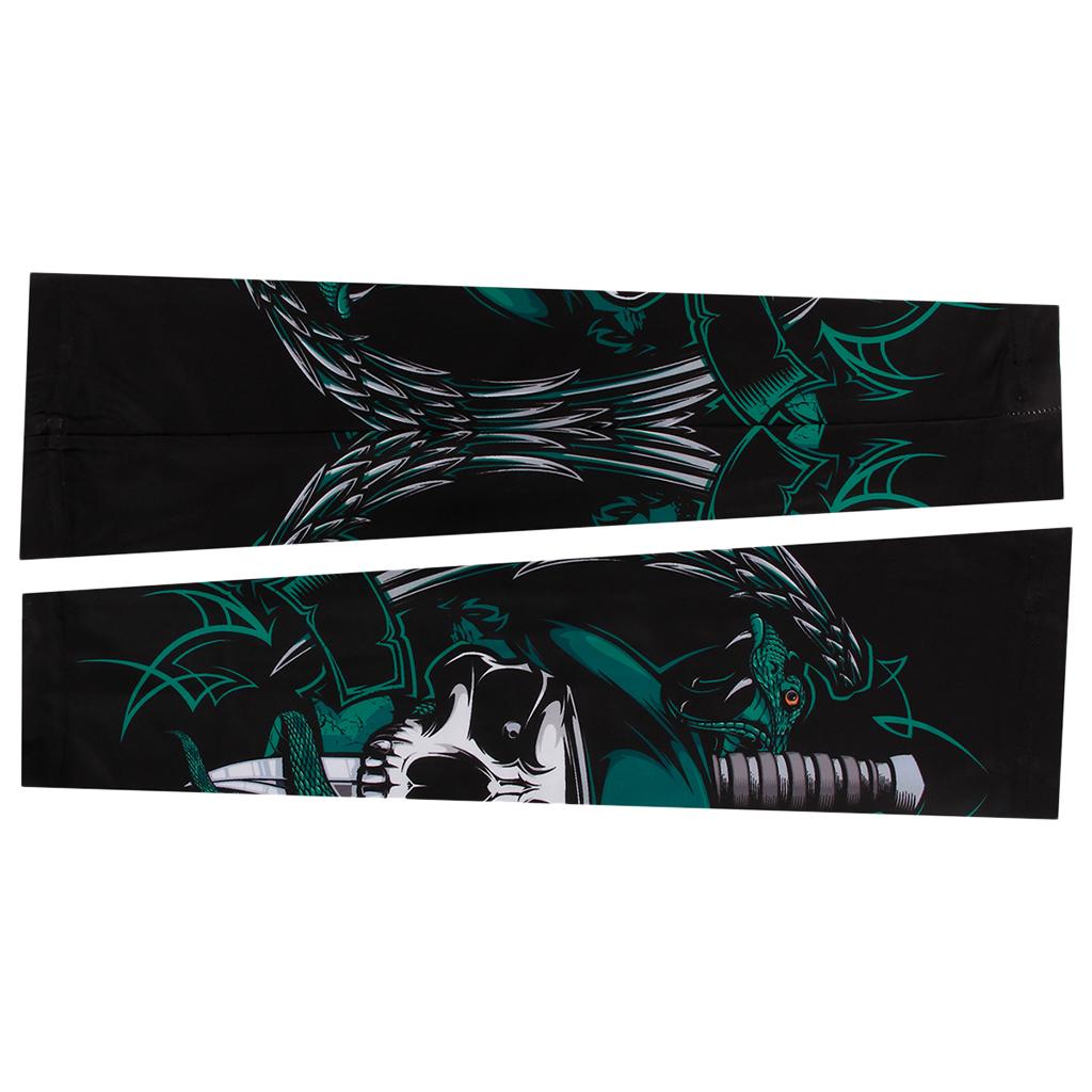 1Pair Outdoor Cycling Sport UV Protective Skin Cover Skull Arm Sleeves XXL