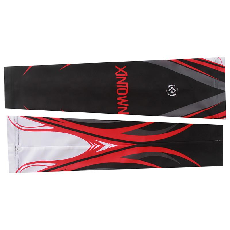1 Pair Seamless Golf Cycling Sports UV Protection Arm Sleeves Black Red S