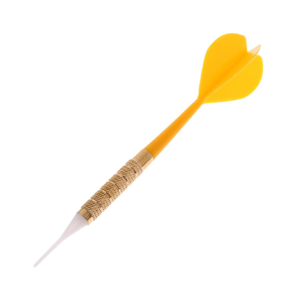 14g Plastic Metal Barrels Safety Soft Tip Dart for Home Game Room Bar Yellow