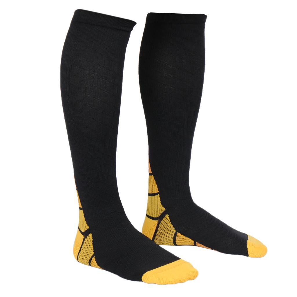 1 Pair Compression Socks for Running Cycling Travel Flight S and M, Orange