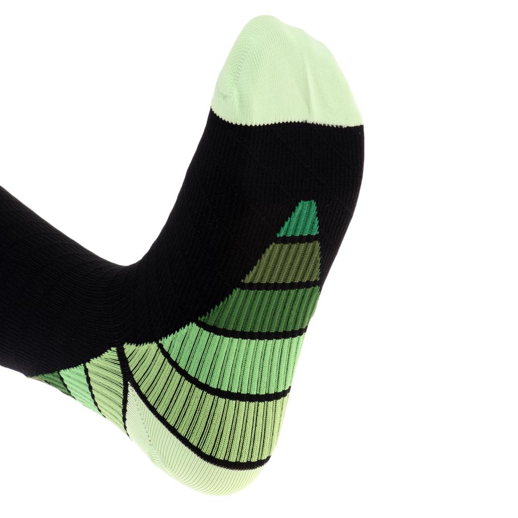 1 Pair Compression Socks for Running Cycling Travel Flight L and XL, Green