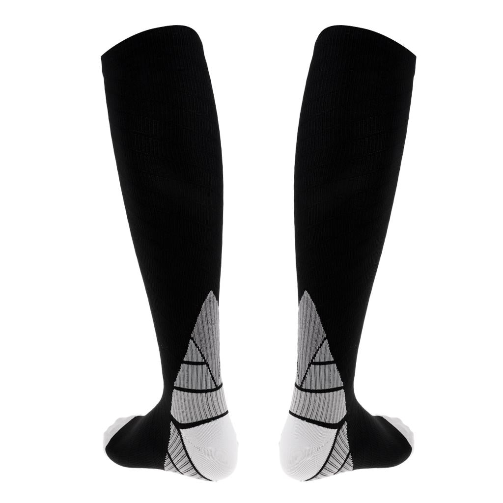 1 Pair Compression Socks for Running Cycling Travel Flight L and XL, Gray