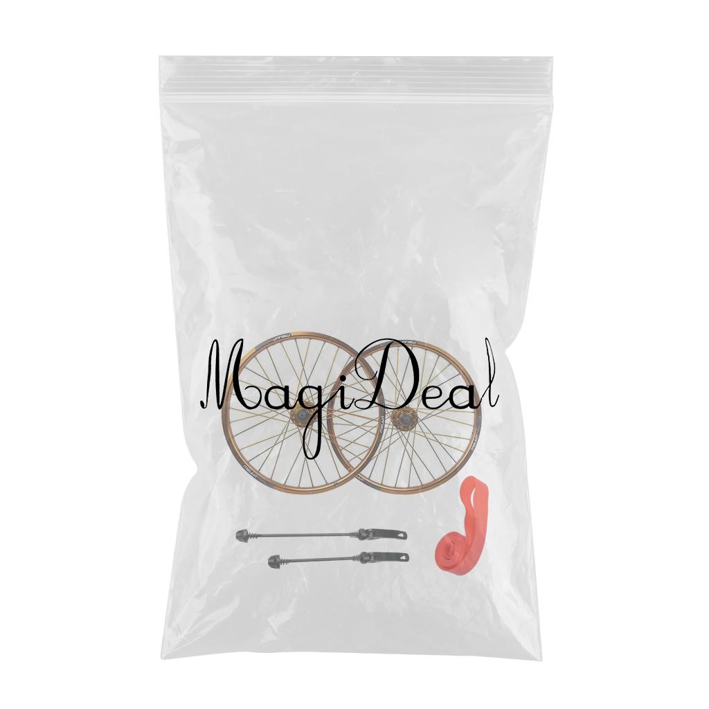 20 inch 1.25-2.215 Folding Bike Wheel Bicycle Wheelset Schrader Valve Golden