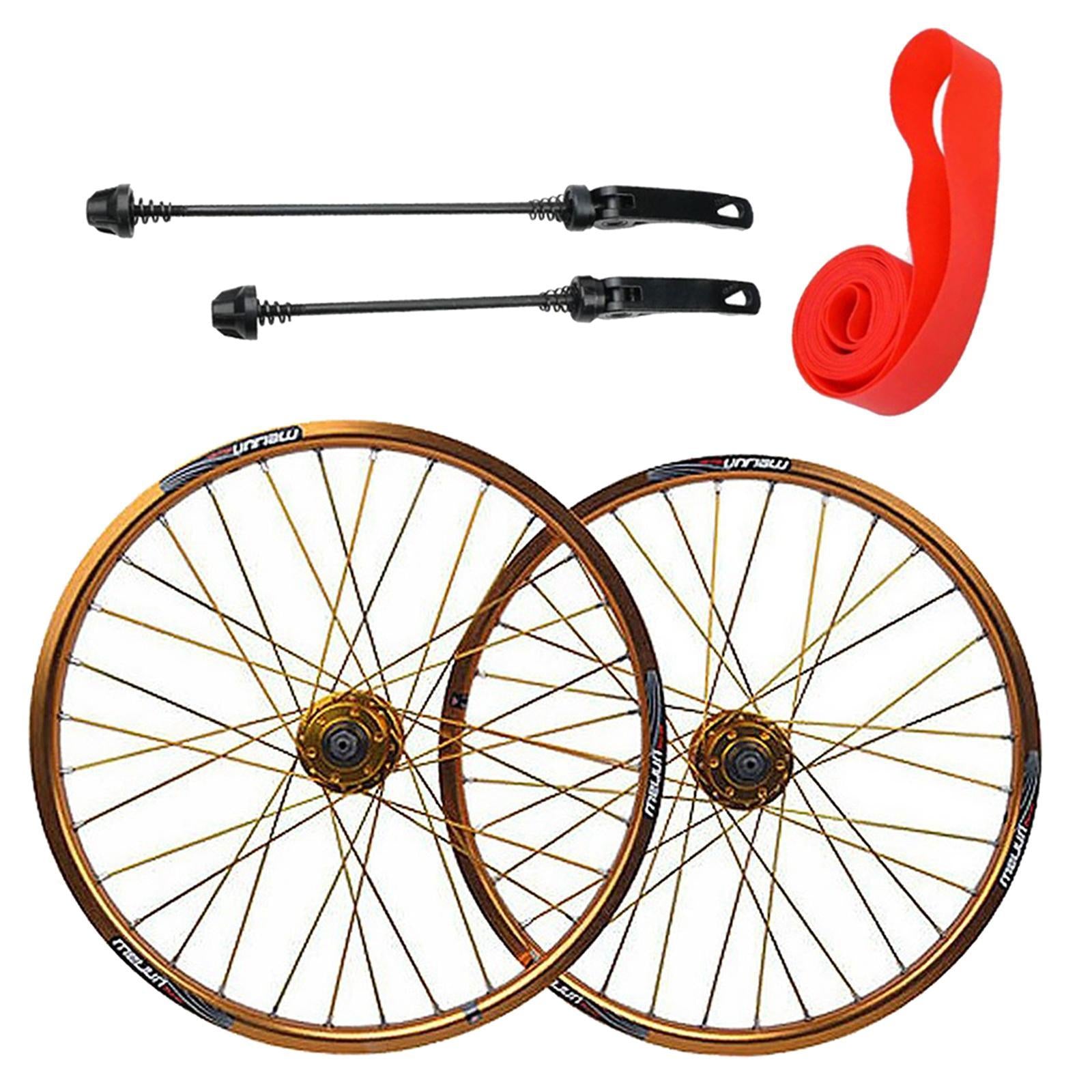 20 inch 1.25-2.215 Folding Bike Wheel Bicycle Wheelset Schrader Valve Golden