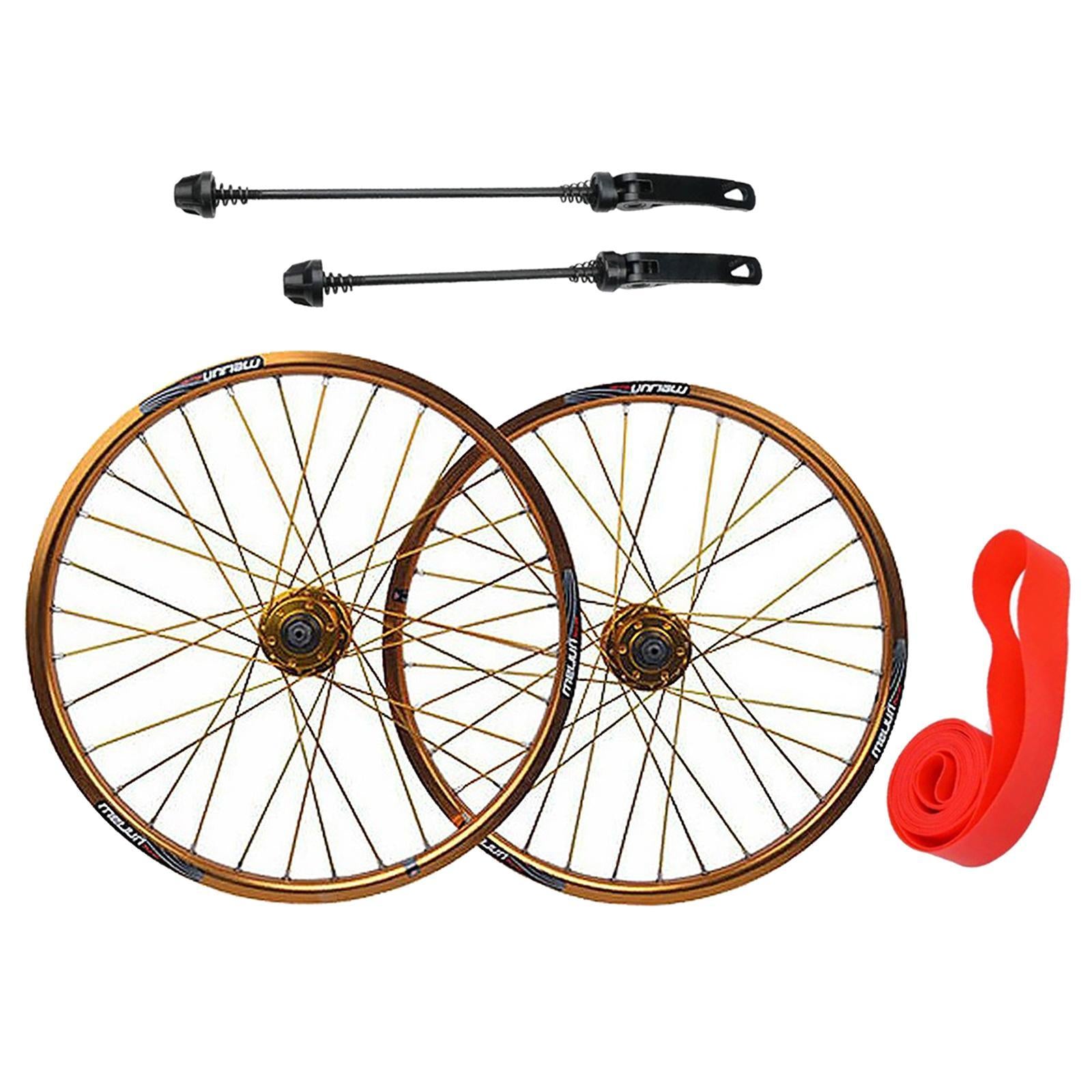 20 inch 1.25-2.215 Folding Bike Wheel Bicycle Wheelset Schrader Valve Golden