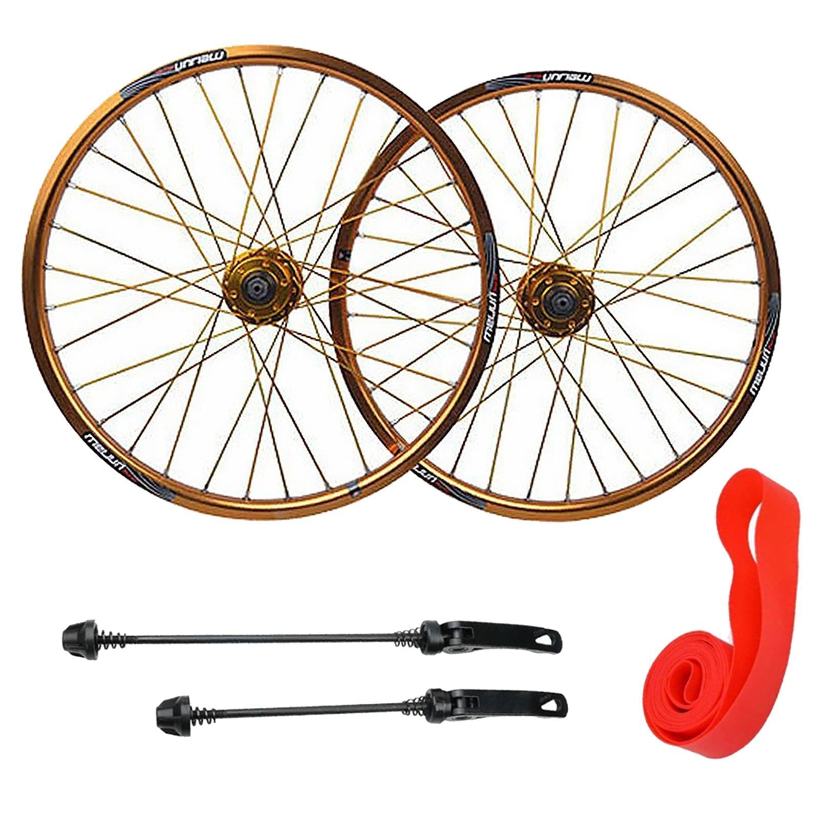 20 inch 1.25-2.215 Folding Bike Wheel Bicycle Wheelset Schrader Valve Golden