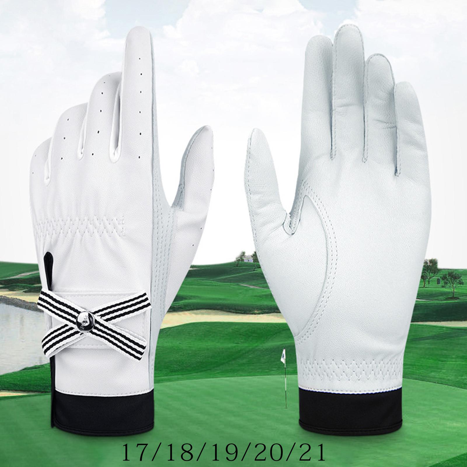 1 Pair Women Golf Gloves Bowknot Anti-Slip Ladies Gloves for Golfer 17 yards