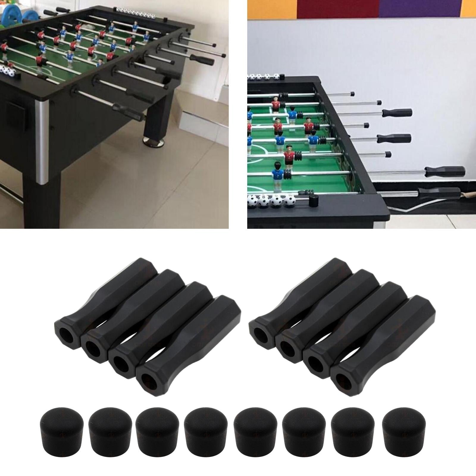 16 Pieces Octagonal Handles and Safety End Caps Standard Foosball Tables