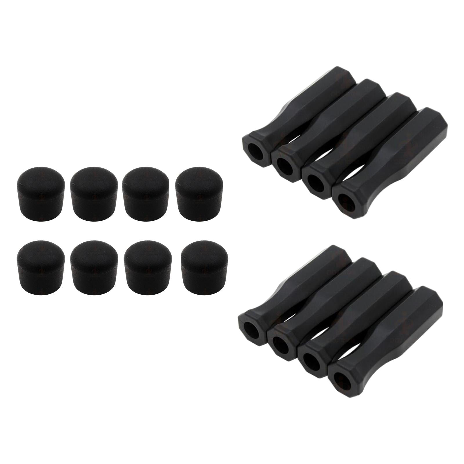16 Pieces Octagonal Handles and Safety End Caps Standard Foosball Tables
