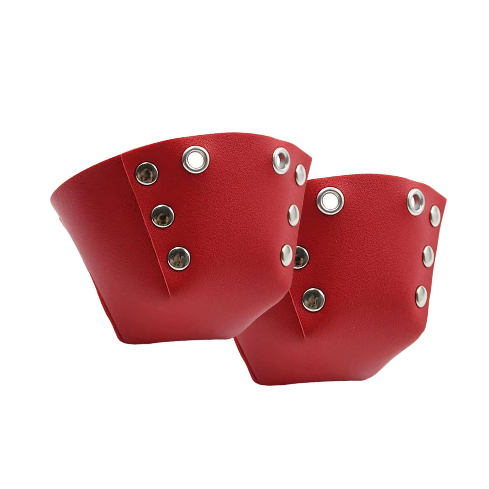 1 Pair Roller Skate Toe Guards Outdoor Artificial Leather Detachable Accs Red